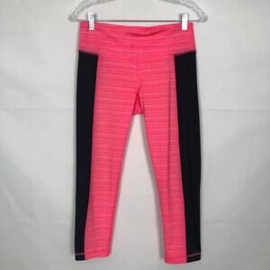 90 Degree by Reflex Mid-Rise Neon Pink & Black Leggings Size S